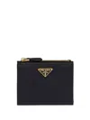 Prada Womens Black Brand-plaque Small Saffiano Leather Wallet In Black
