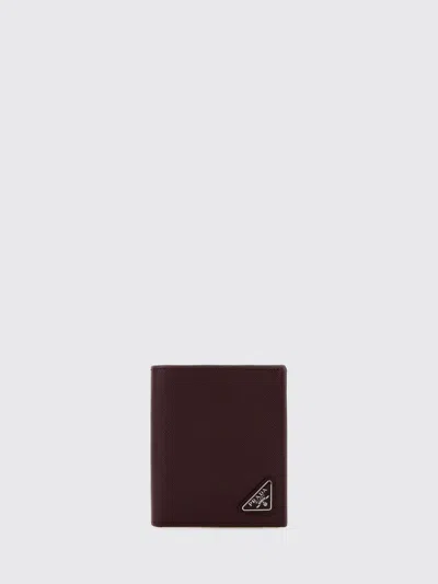 Prada Wallet Men  In Burgundy