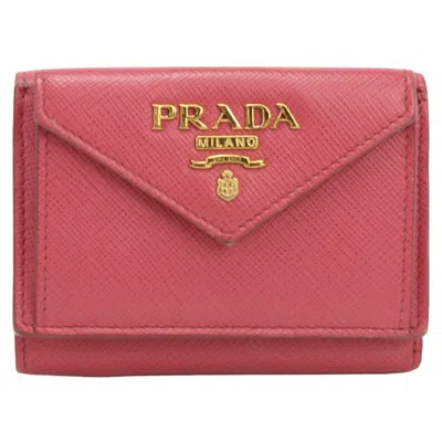 Pre-owned Prada Wallet (tri-fold) () In Pink
