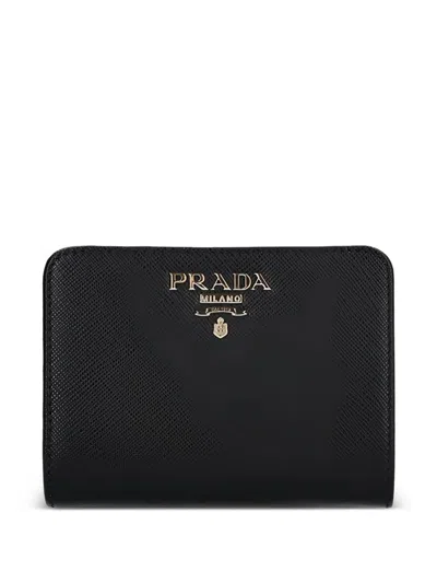 Prada Wallet With Logo Lettering In Black