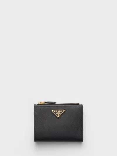 Prada Small Saffiano Leather Wallet In Burgundy