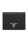 Prada Small Saffiano Leather Bifold Wallet In Black