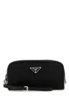 Prada Mens Black Re-nylon Small Recycled-nylon And Leather Wallet