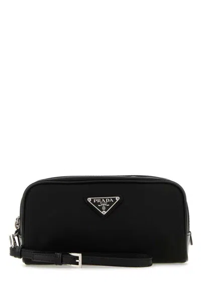 Prada Mens Black Re-nylon Small Recycled-nylon And Leather Wallet