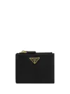 Prada Womens Black Brand-plaque Small Saffiano Leather Wallet In Black