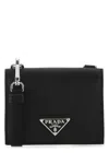 Prada Man Black Leather Cardholder In Black