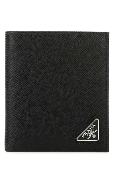 Prada Saffiano Leather Wallet In Black