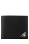 Prada Black Saffiano Horizontal Wallet In Black