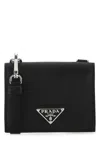 Prada Black Leather Cardholder In Black