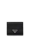 Prada Re-nylon And Saffiano Leather Cards Holder In Black