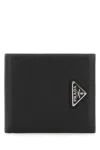 Prada Black Leather Wallet In Black