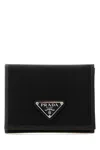 Prada Fabric Wallet Fold Over Design In Black
