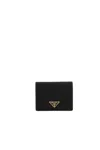Prada Small Wallet In Saffiano In Black