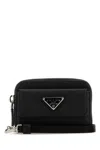 Prada Black Leather Wallet In Black