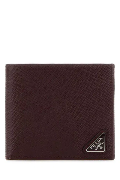 Prada Wallets In Burgundy