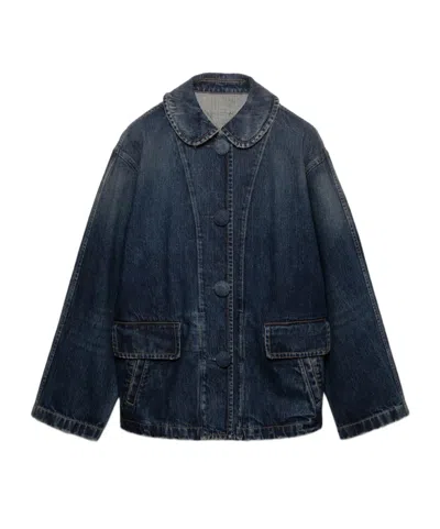 PRADA WASHED DENIM BLOUSON JACKET