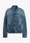 Prada Denim Trucker Jacket In Blue