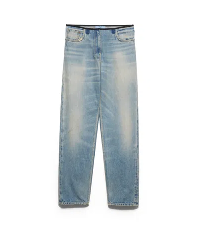 Prada Jeans Aus Gewaschenem Denim In Blue