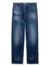 Prada Five Pocket Trousers With Distressed Faded Effect In Blue