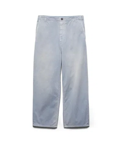 Prada Hose Aus Gewaschener Gabardine In Blue