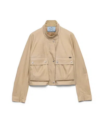 Prada Jacke Aus Gewaschenem Re-nylon In Brown