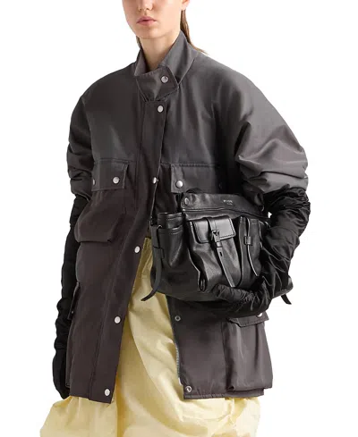 Prada Washed Re-nylon Rain Jacket In Brown