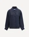 Prada Washed Silk Jacket In Blue