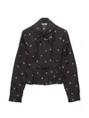 Prada Washed Silk Shirt In Black