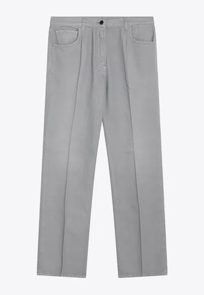 Prada Washed Straight-leg Jeans In Gray