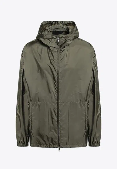 Prada Water-proof Windbreaker Jacket In Military Green