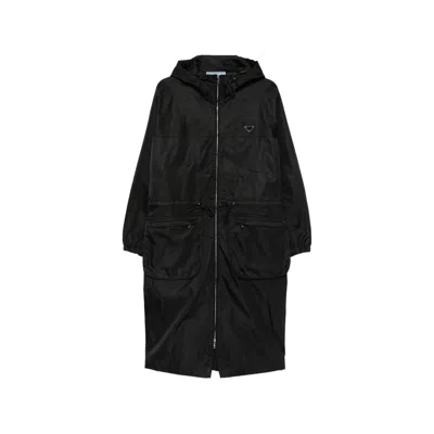 Prada Waterproof Re-nylon Parka In Black