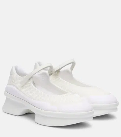 PRADA WAVY MESH MARY JANE FLATS