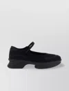 Prada Wavy Mesh Platform Ballerina Shoes In Black