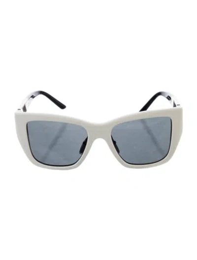 Pre-owned Prada Wayfarer Tinted Sunglasses In Black/silver/white