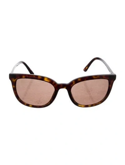Pre-owned Prada Wayfarer Tinted Sunglasses In Brown