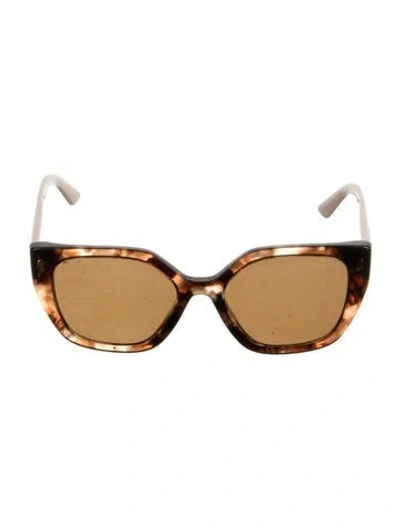 Pre-owned Prada Wayfarer Tinted Sunglasses In Brown