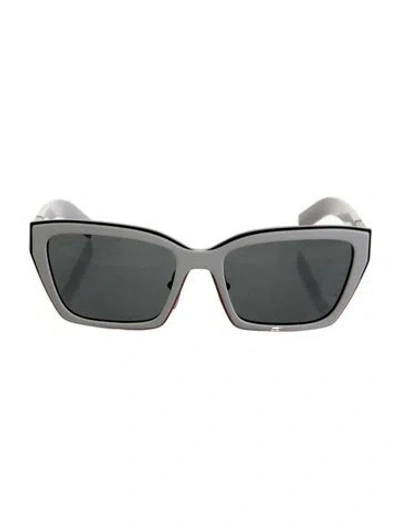 Pre-owned Prada Wayfarer Tinted Sunglasses In White
