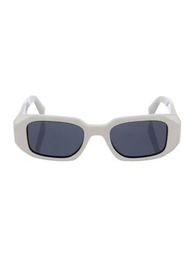 Pre-owned Prada Wayfarer Tinted Sunglasses In White