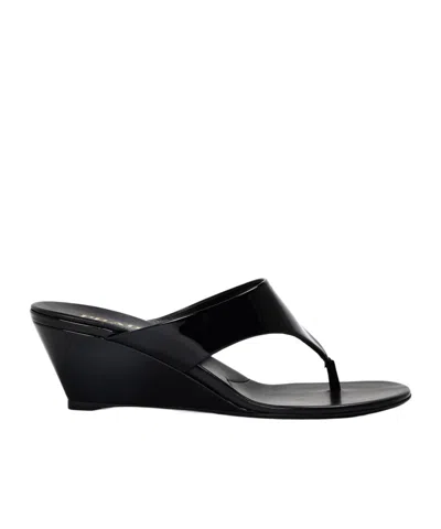 Prada Wedge Flip-flops In Black