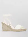 Prada Wedge Heel Espadrille Sandals Open Toe In Neutral