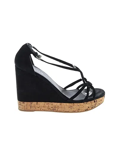 Pre-owned Prada Wedges In Black