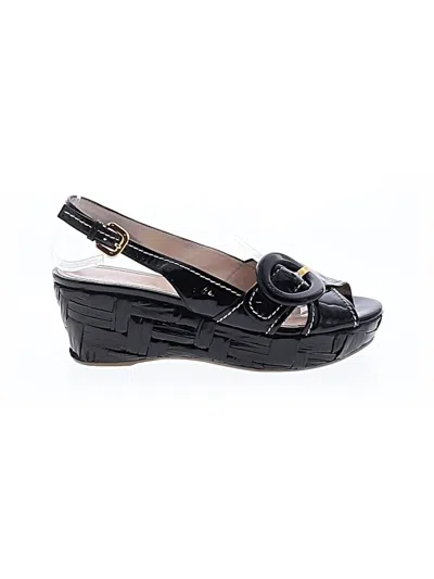 Pre-owned Prada Wedges In Black
