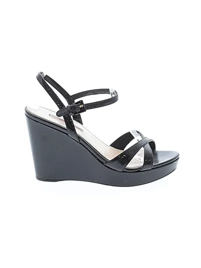 Pre-owned Prada Wedges In Black