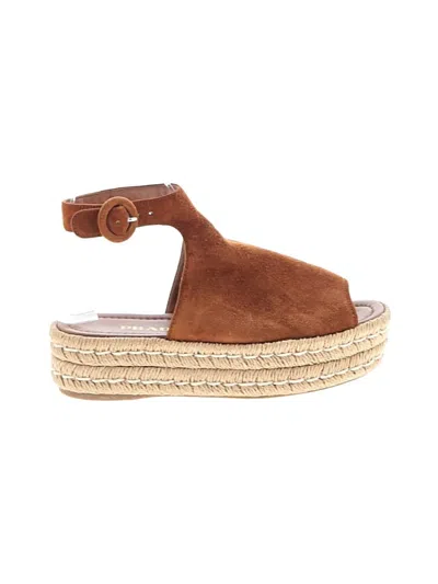 Pre-owned Prada Wedges In Brown