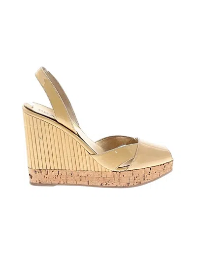Pre-owned Prada Wedges In Gold