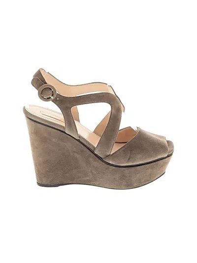 Pre-owned Prada Wedges In Gray