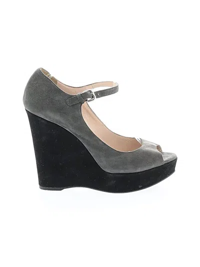 Pre-owned Prada Wedges In Gray