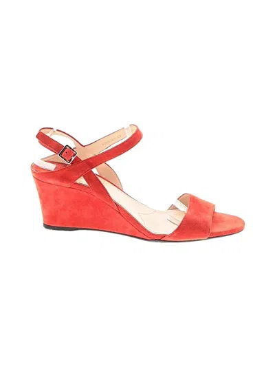Pre-owned Prada Wedges In Red