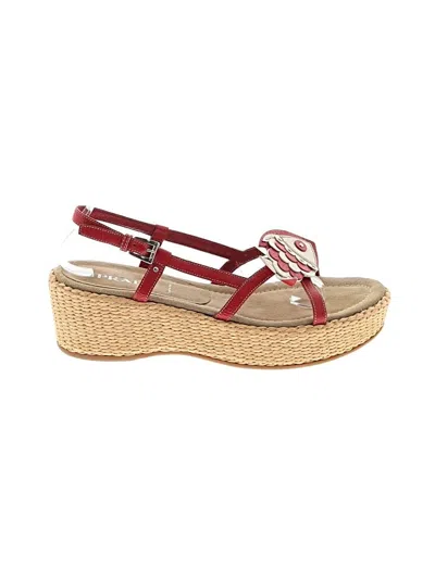 Pre-owned Prada Wedges In Red