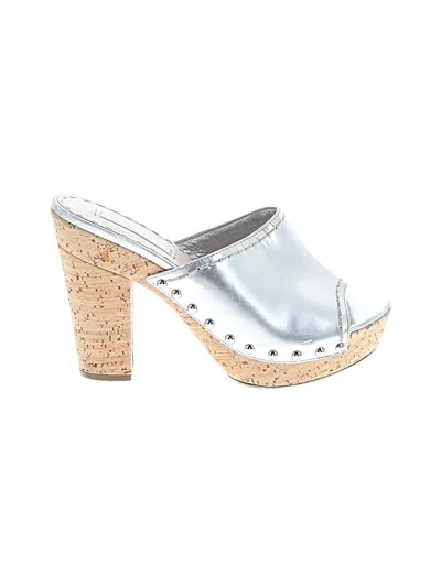Pre-owned Prada Wedges In Silver